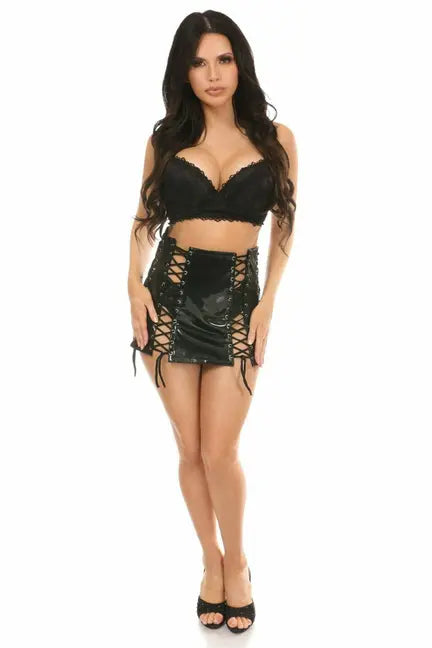 Patent Lace-Up Skirt with Lacing Daisy Corsets