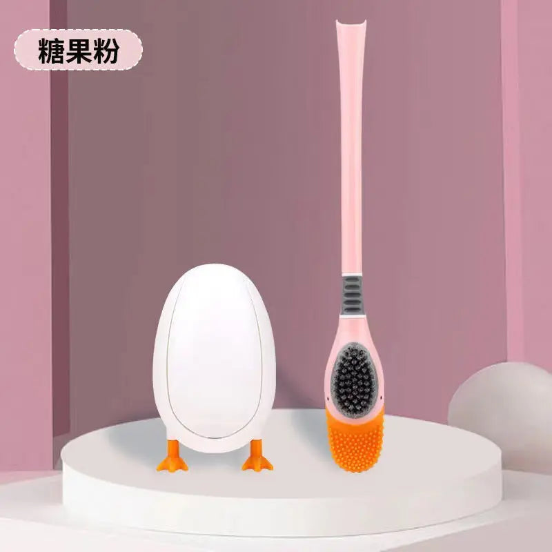 [Patented Authentic] New Diving Cartoon Duck Silicone Toilet Brush Home with Base Cleaning Set Bathroom GreatEagleInc