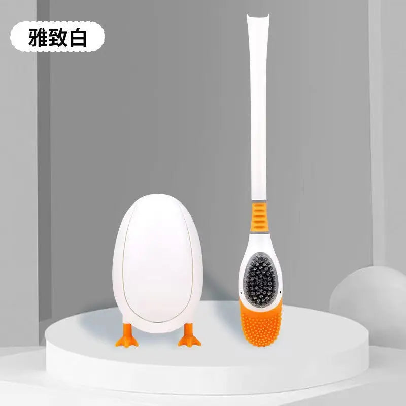 [Patented Authentic] New Diving Cartoon Duck Silicone Toilet Brush Home with Base Cleaning Set Bathroom GreatEagleInc