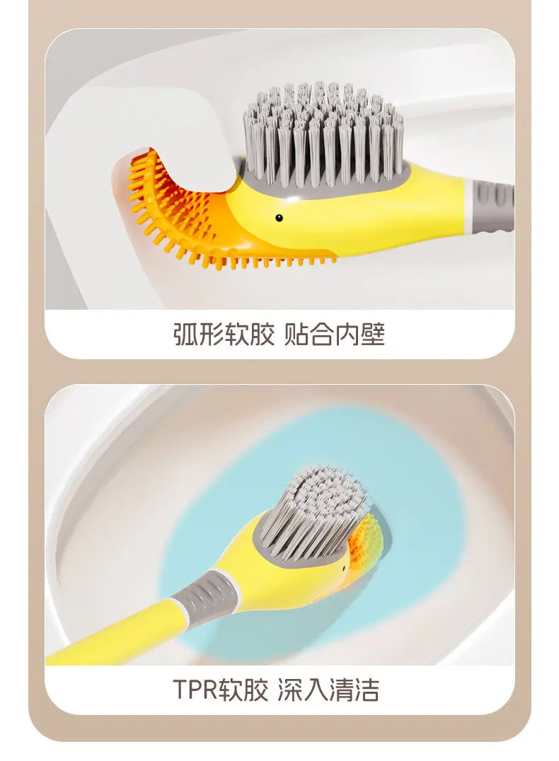 [Patented Authentic] New Diving Cartoon Duck Silicone Toilet Brush Home with Base Cleaning Set Bathroom GreatEagleInc
