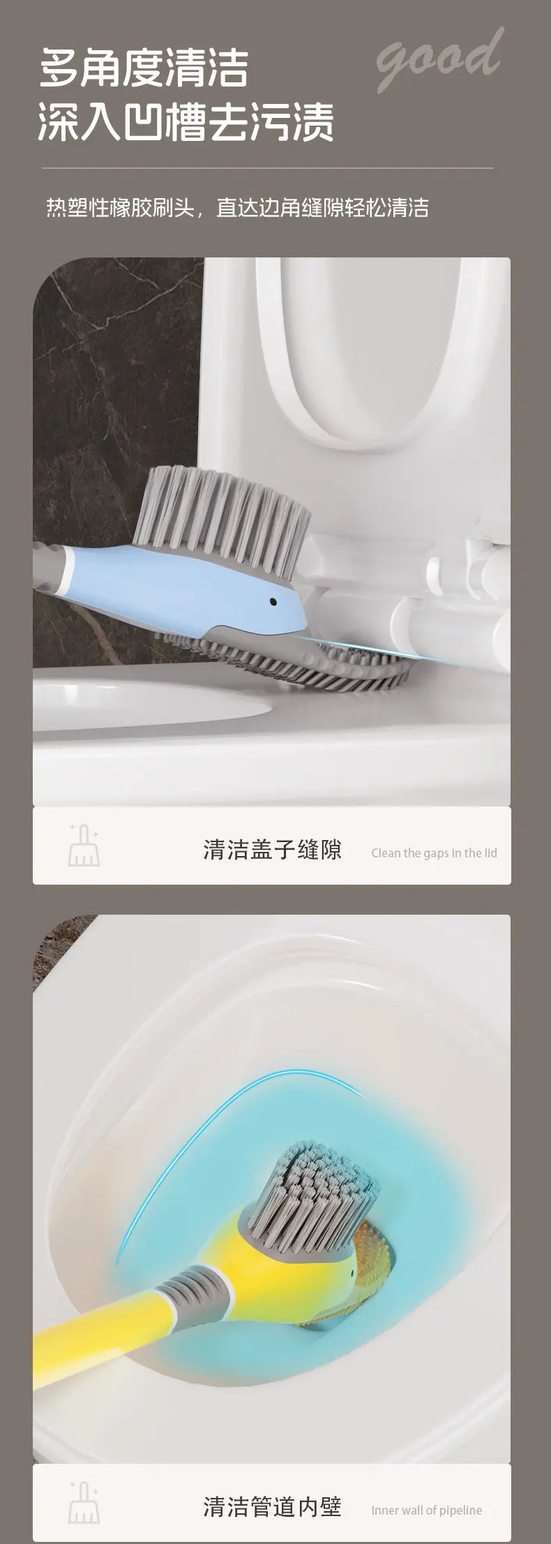 [Patented Authentic] New Diving Cartoon Duck Silicone Toilet Brush Home with Base Cleaning Set Bathroom GreatEagleInc