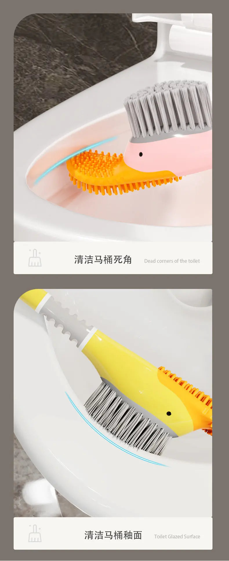 [Patented Authentic] New Diving Cartoon Duck Silicone Toilet Brush Home with Base Cleaning Set Bathroom GreatEagleInc