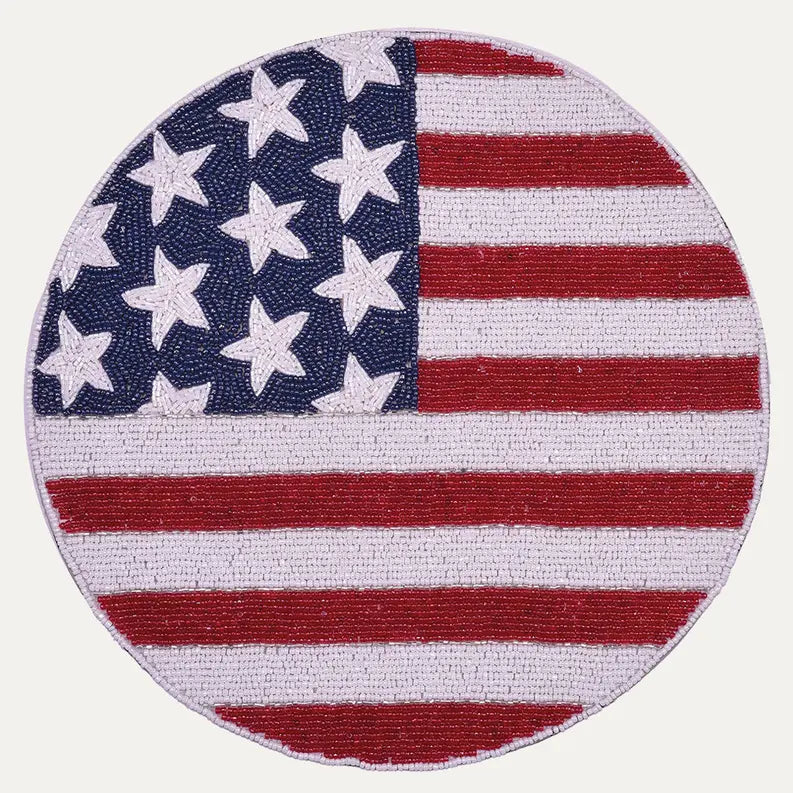 Patriotic Round Beaded Placemats Decozen