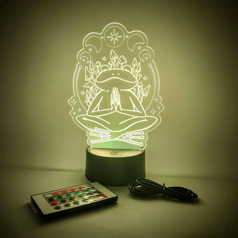 Peace Frog LED Lamp | Boho Decor | Mushroom & Moon The 308 Collective