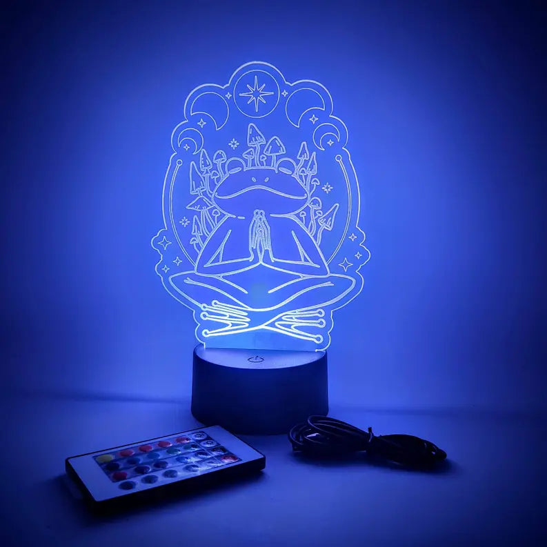 Peace Frog LED Lamp | Boho Decor | Mushroom & Moon The 308 Collective