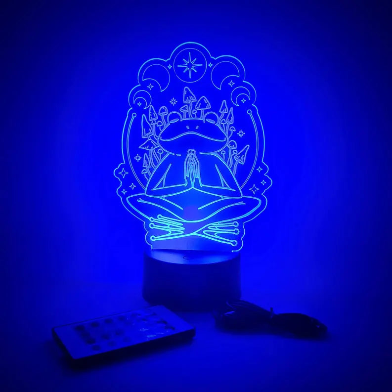 Peace Frog LED Lamp | Boho Decor | Mushroom & Moon The 308 Collective