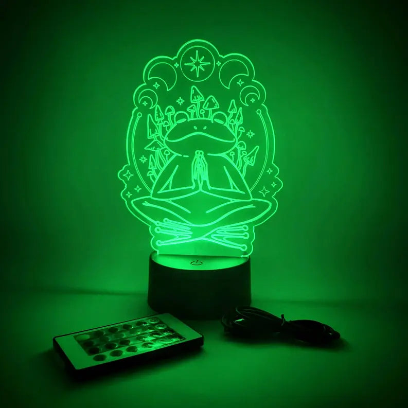 Peace Frog LED Lamp | Boho Decor | Mushroom & Moon The 308 Collective
