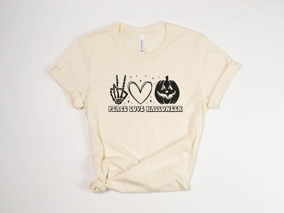Peace Love Halloween Cute Retro shirt Stiles Tee