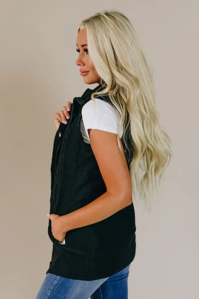 Peggy Knit Hooded Vest Stay Warm in Style