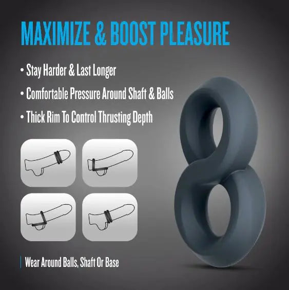 Performance Plus Launch Double Strap Cock&ball Ring Black Blush Novelties