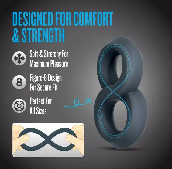 Performance Plus Launch Double Strap Cock&ball Ring Black Blush Novelties