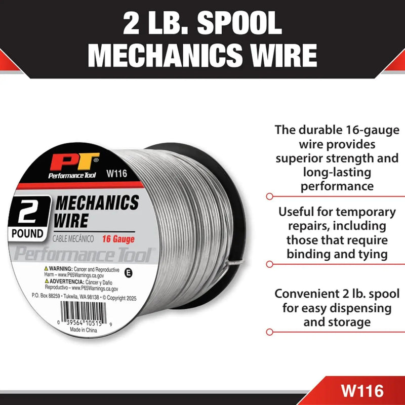Performance Tool Mechanics 16 Ga. Wire: 2 Lb. Spool (~180 Ft.) PERFORMANCETOOL