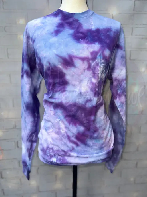 Periwinkle Ice Dyed Long Sleeve Tee The Blended Owl