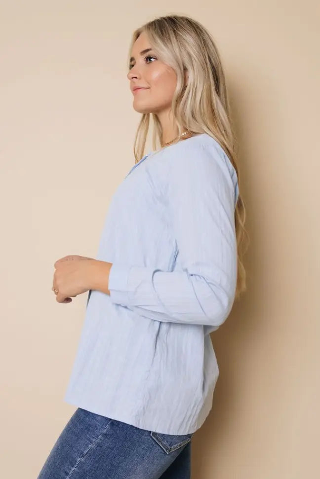 Perry Button Up Top Stay Warm in Style