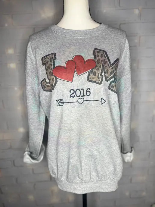 Personalized Initials with established year Crew Neck Sweatshirt The Blended Owl