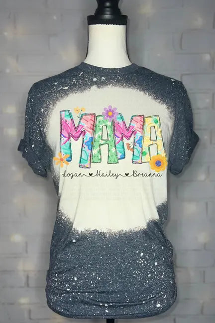 Personalized Summertime Alpha Bleached Tee The Blended Owl