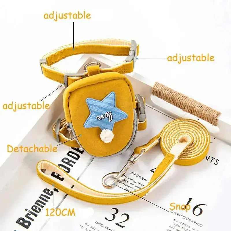 Pet-Cute-Dog-Cat-Harness-with-backpack-Medium-small-Dog-Lead-Walking-Running-training-Leashes-Dogs-Chest-Strap-star-pattern-Vest-GreatEagleInc-334817637