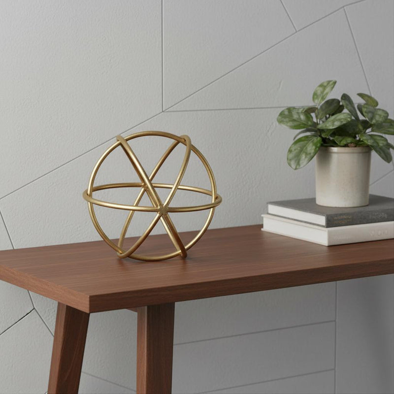 Petite Gold Metal Orb Decorative Sculpture Homeroots Home Decor