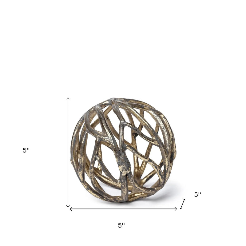 Petite Gold Metal Tree Branch Sculpture Homeroots Home Decor