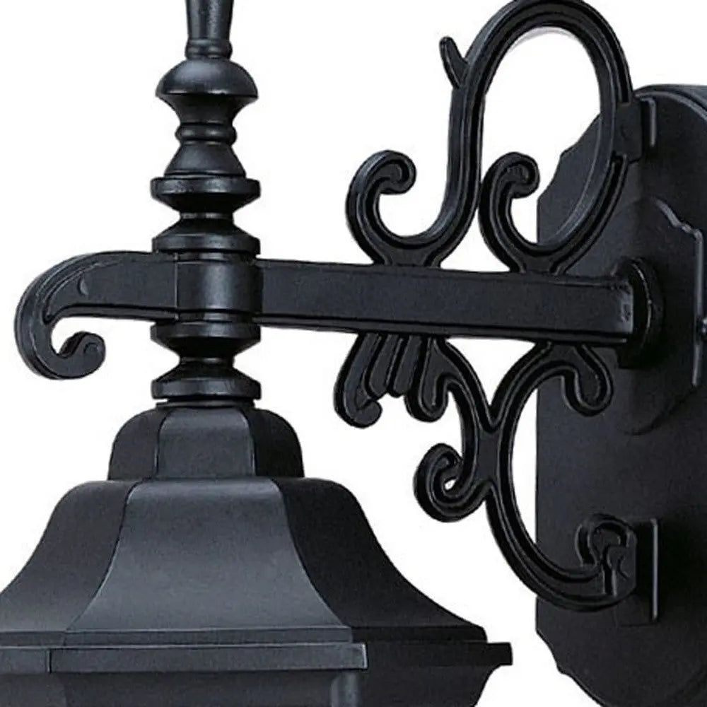 Petite Matte Black Domed Hanging Glass Lantern Wall Light Homeroots Outdoor