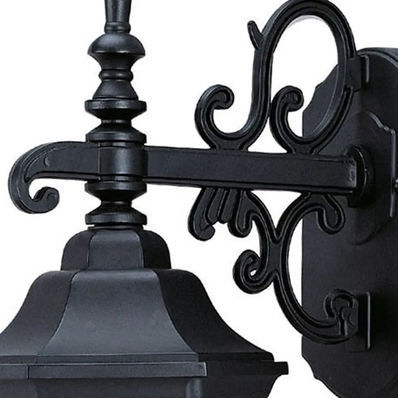 Petite Matte Black Domed Hanging Glass Lantern Wall Light Homeroots Outdoor