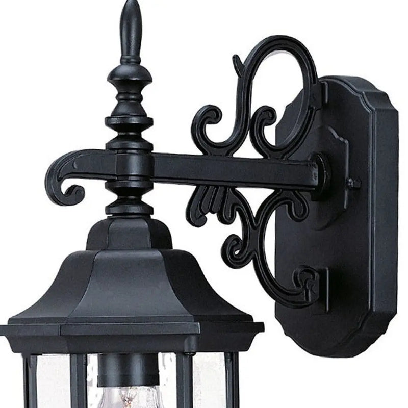 Petite Matte Black Domed Hanging Glass Lantern Wall Light Homeroots Outdoor