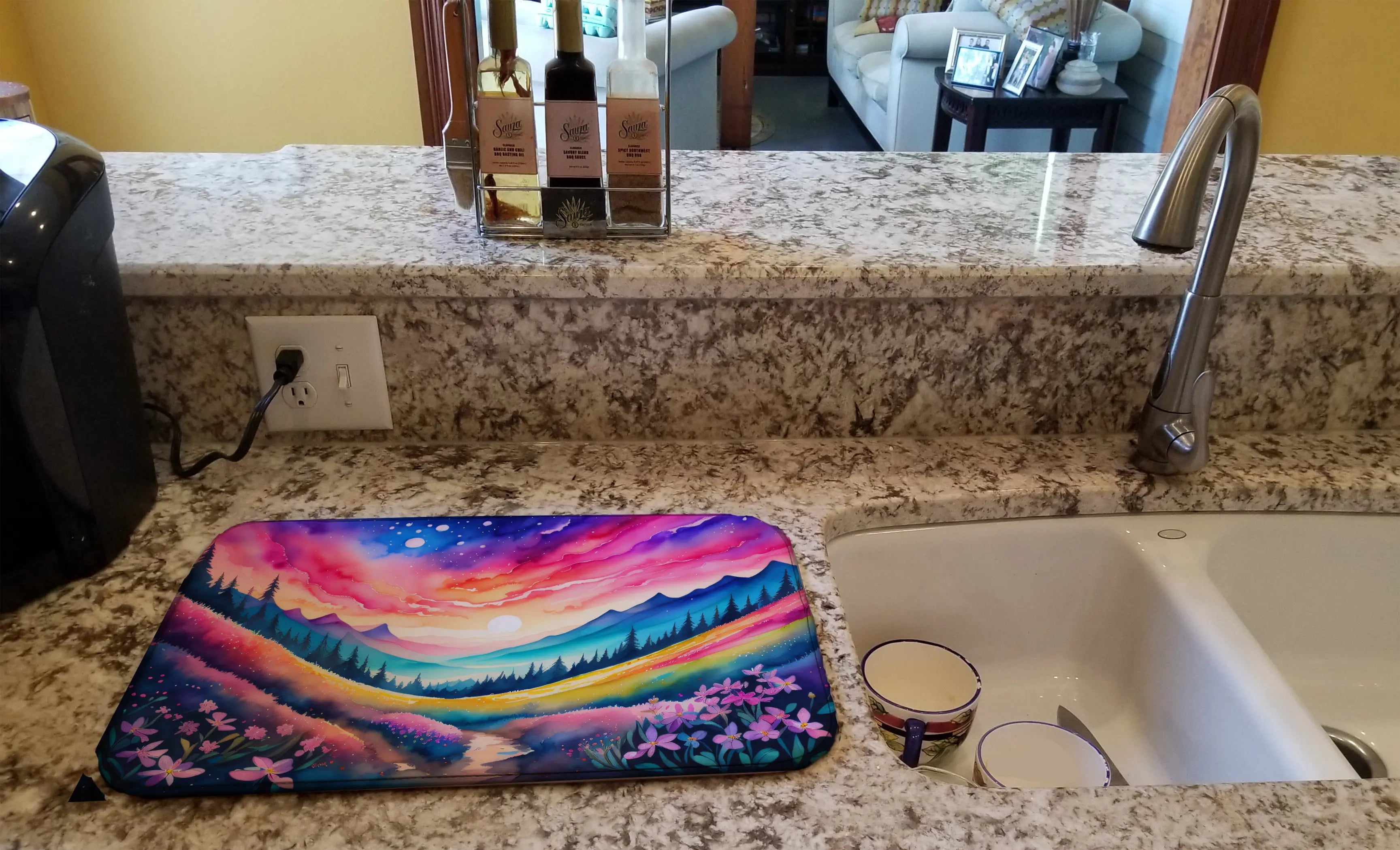 Phlox in Color Dish Drying Mat Caroline's Treasures
