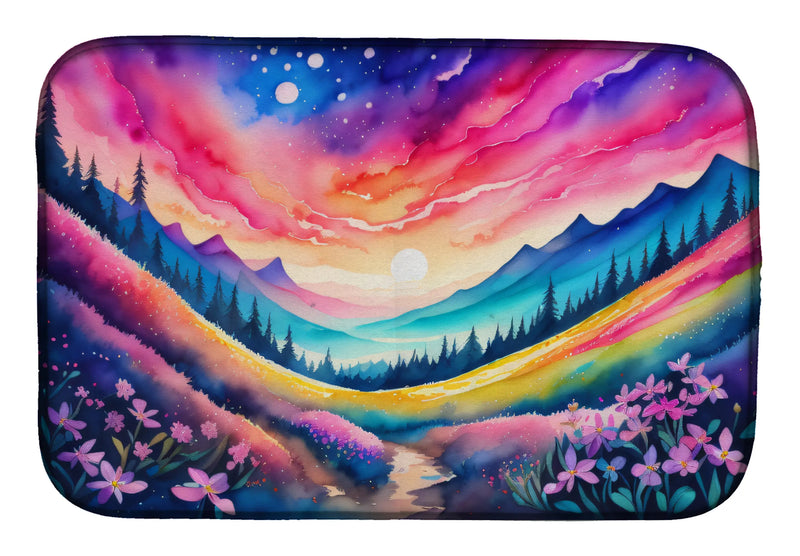 Phlox in Color Dish Drying Mat Caroline's Treasures