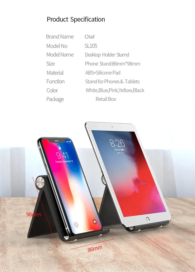 Phone Holder Stand Mobile Smartphone Support Tablet Stand for iPhone 14 13  Desk Cell Phone Holder Stand Portable Mobile Holder GreatEagleInc