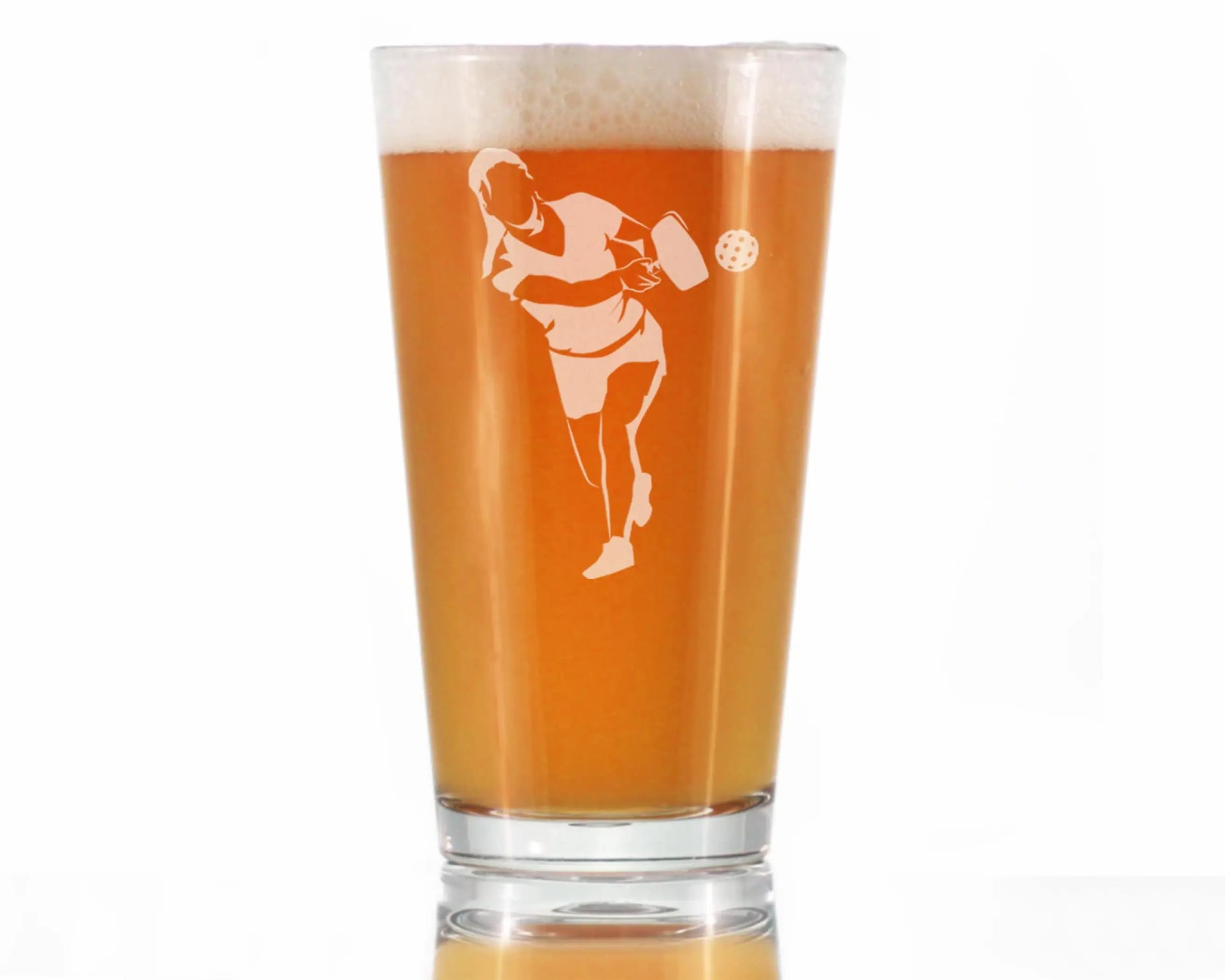 Pickleball Player Female Pint Glass for Beer -  Gifts Bevvee