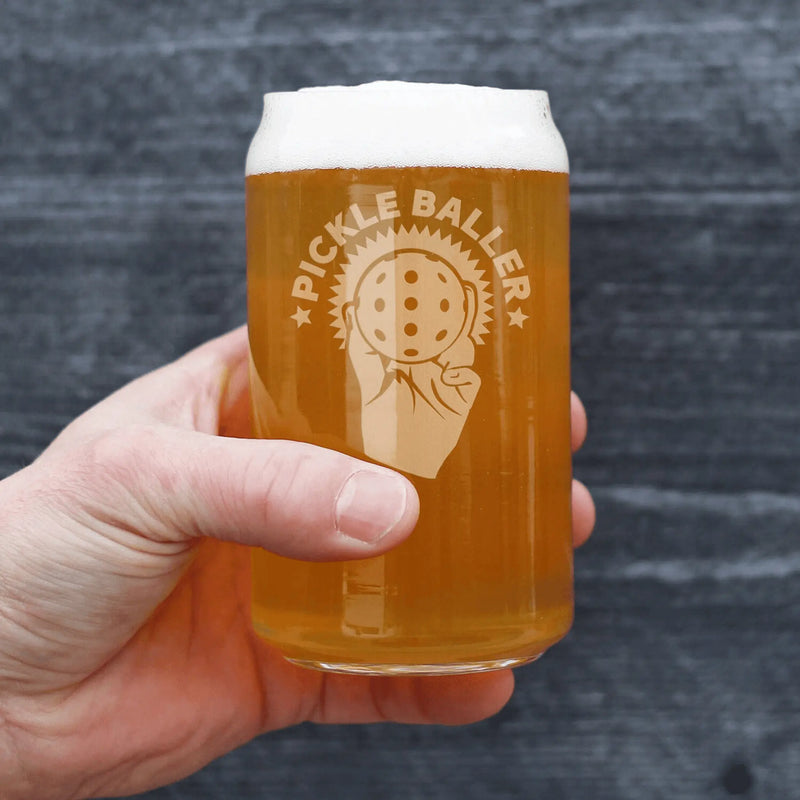 Pickleballer Beer Can Pint Glass - Pickleball Gifts Bevvee