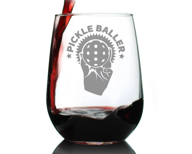Pickleballer Stemless Wine Glass - Pickleball Gifts Bevvee