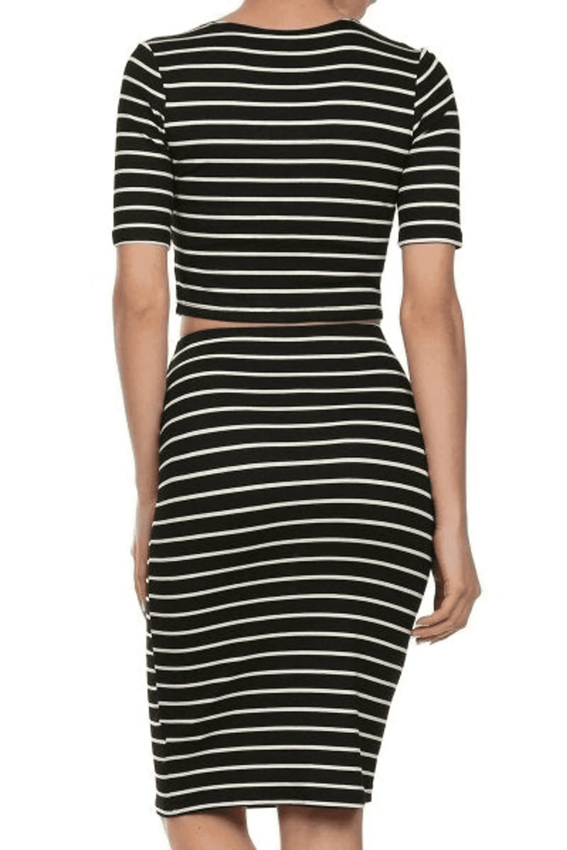 PinStripe It Set With Cropped Tee and Matching Skirt SurelyMine