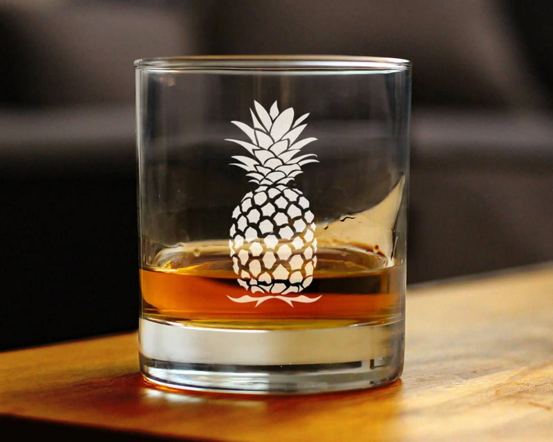 Pineapple Whiskey Rocks Glass - Tropical Gifts and Decor Bevvee
