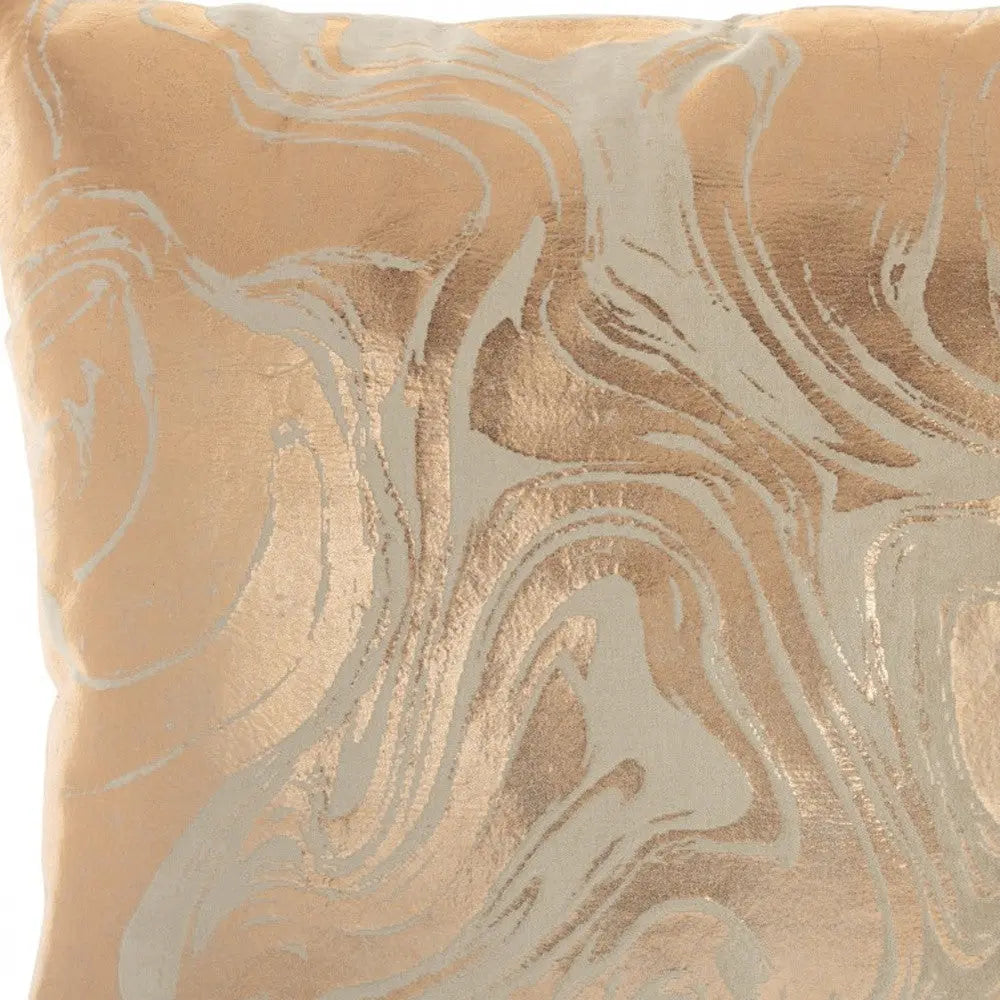Pink Accent Throw Pillow With Rose Gold Swirl Design Homeroots Home Decor