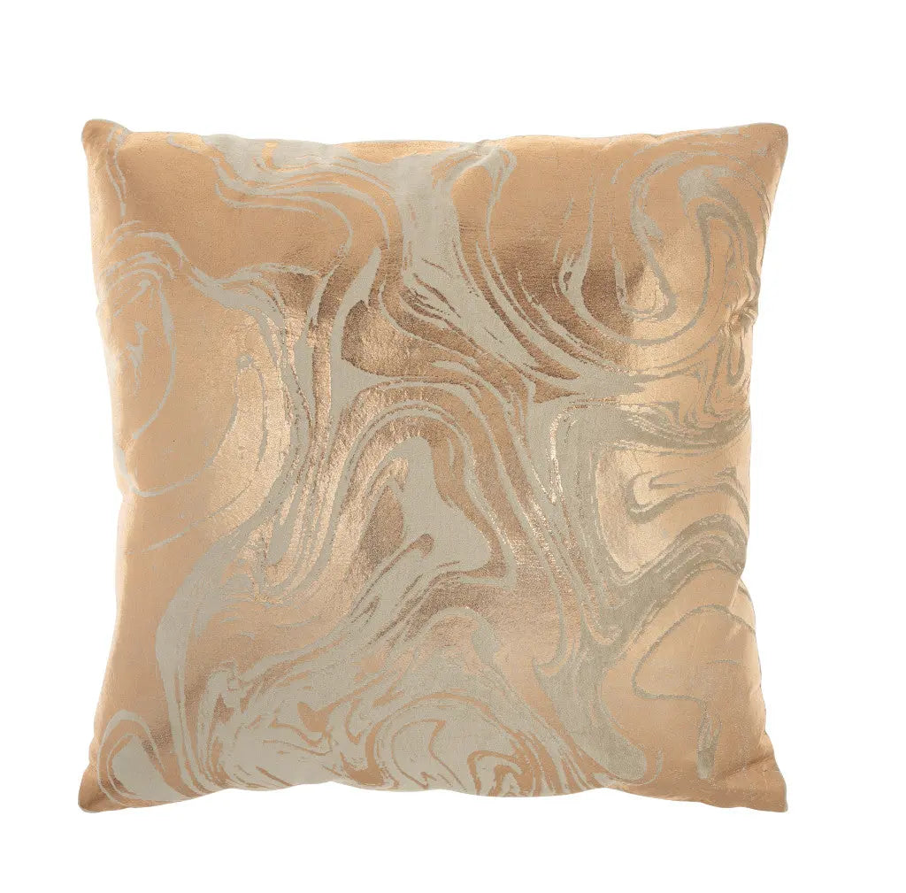Pink Accent Throw Pillow With Rose Gold Swirl Design Homeroots Home Decor
