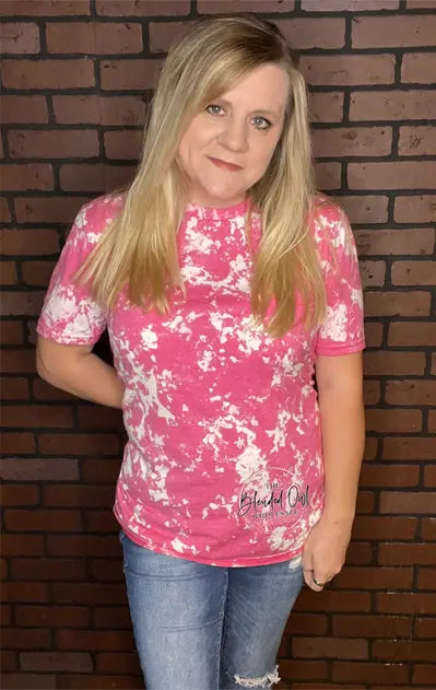 Pink Acid Wash Bleached Blank Tee The Blended Owl