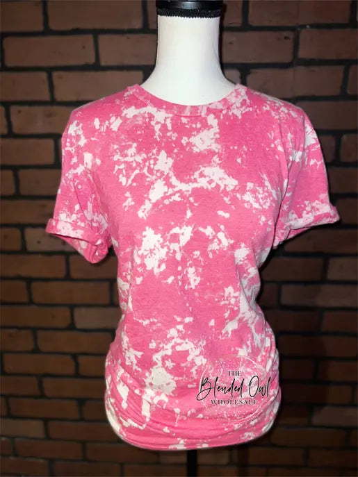 Pink Acid Wash Bleached Blank Tee The Blended Owl