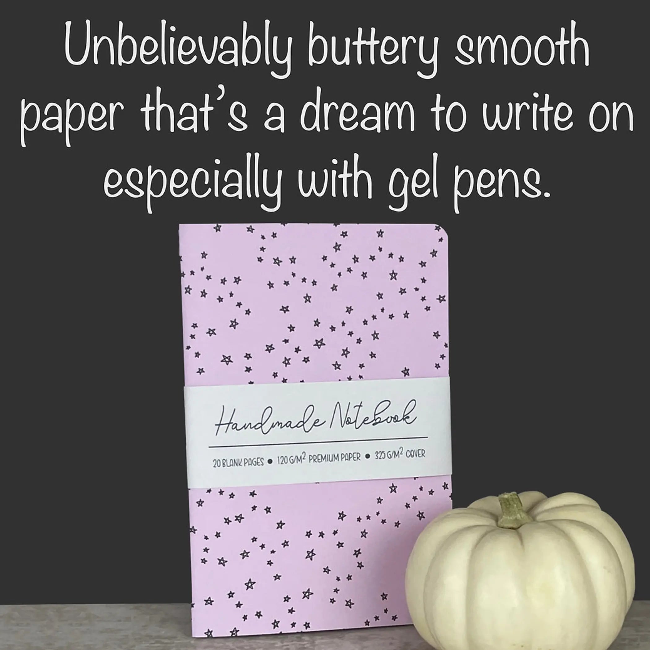 Pink Doodle Stars - A5 ish size Handmade Saddle Bound Notebook Art by Erica H