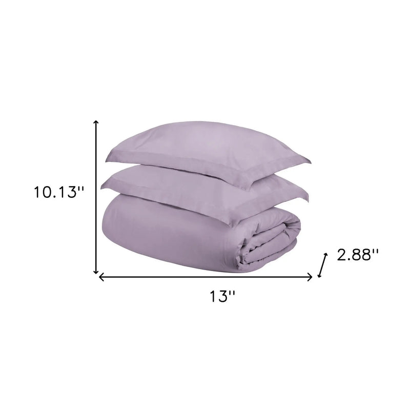 Pink Lavender Queen Cotton Blend 300 Thread Count Washable Duvet Cover Set Homeroots Bed & Bath