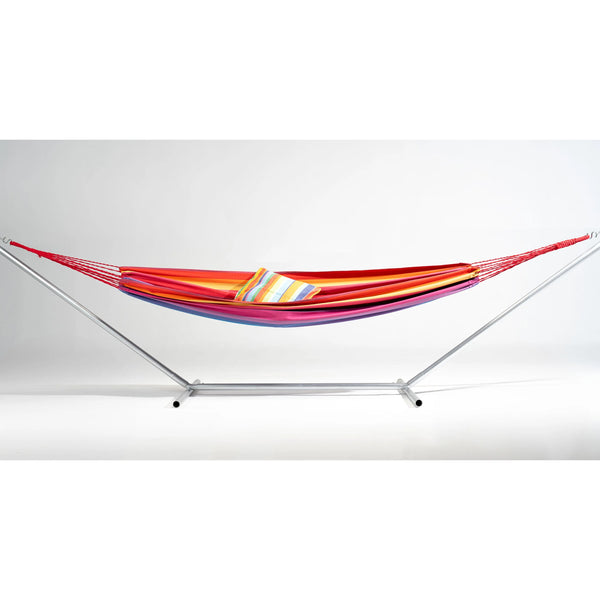 Pink Lavender Red And Yellow Striped Single Spreader Bar Hammock Homeroots Outdoor