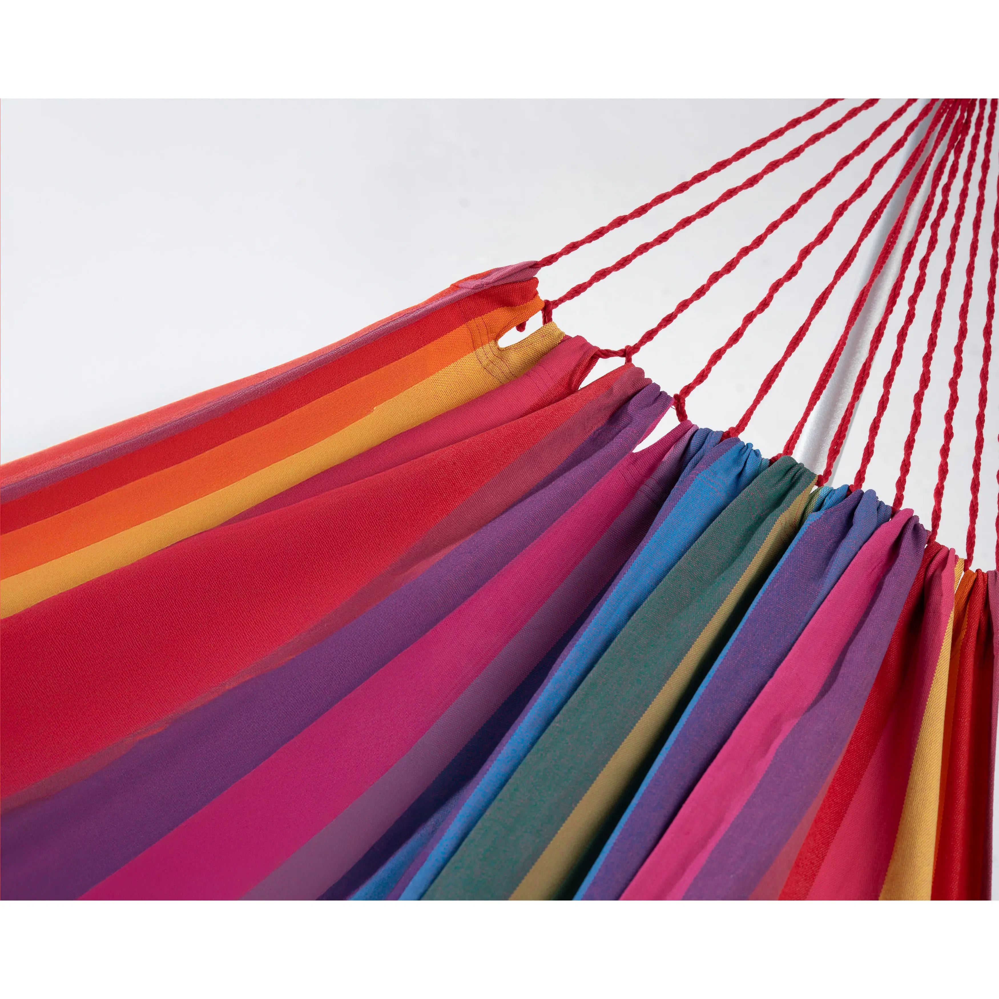 Pink Lavender Red And Yellow Striped Single Spreader Bar Hammock Homeroots Outdoor