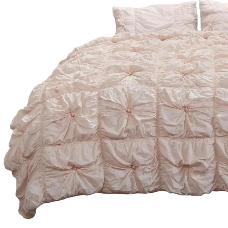 Pink Queen Cotton Blend Washable Polyester Down Alternative Comforter Set Homeroots Bed & Bath