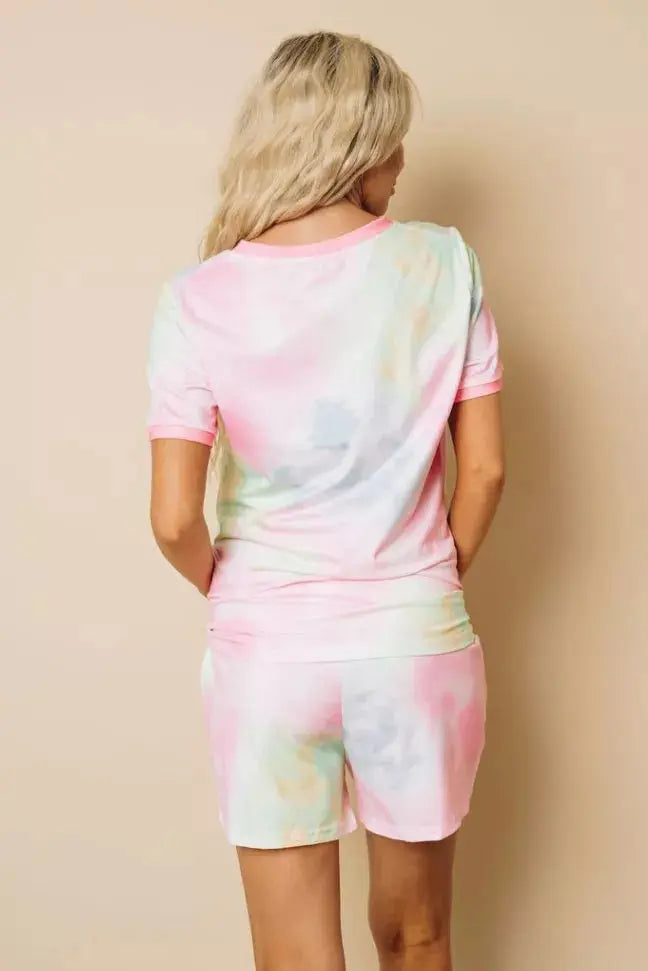 Pink Tie Dye Lounge Set Stay Warm in Style
