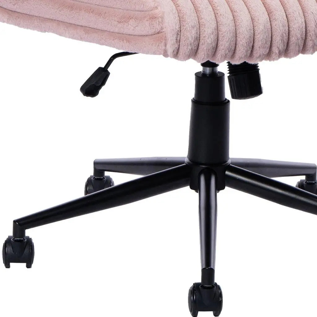 Pink and Black Adjustable Height Rolling Gaming Chair Homeroots Office