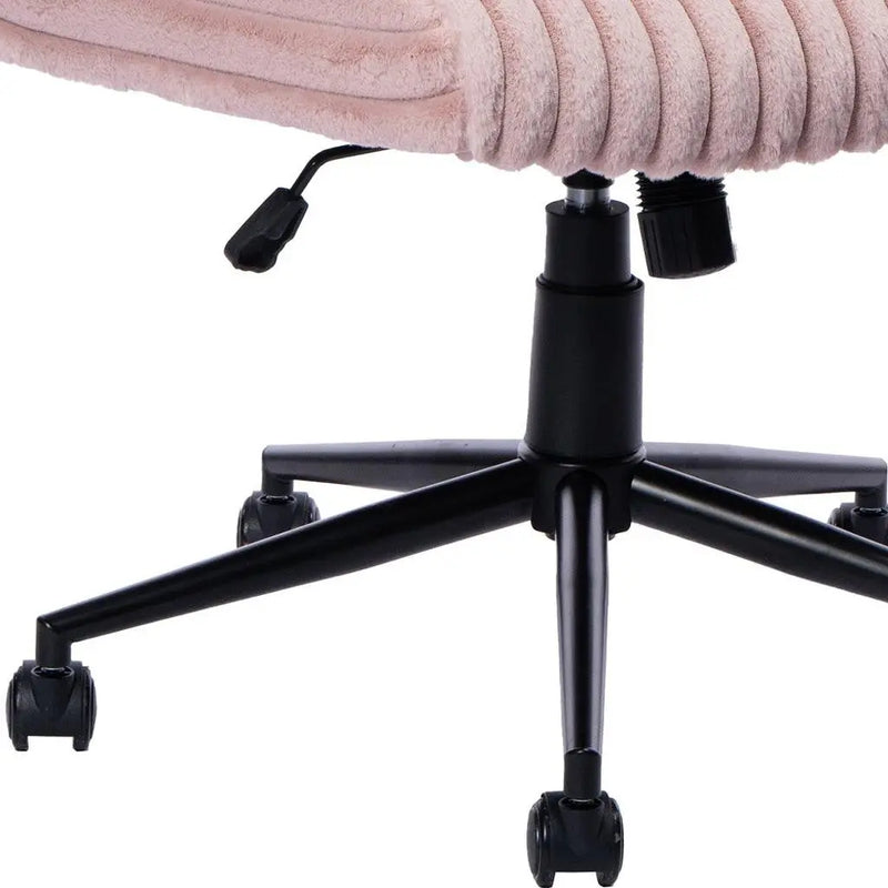 Pink and Black Adjustable Height Rolling Gaming Chair Homeroots Office