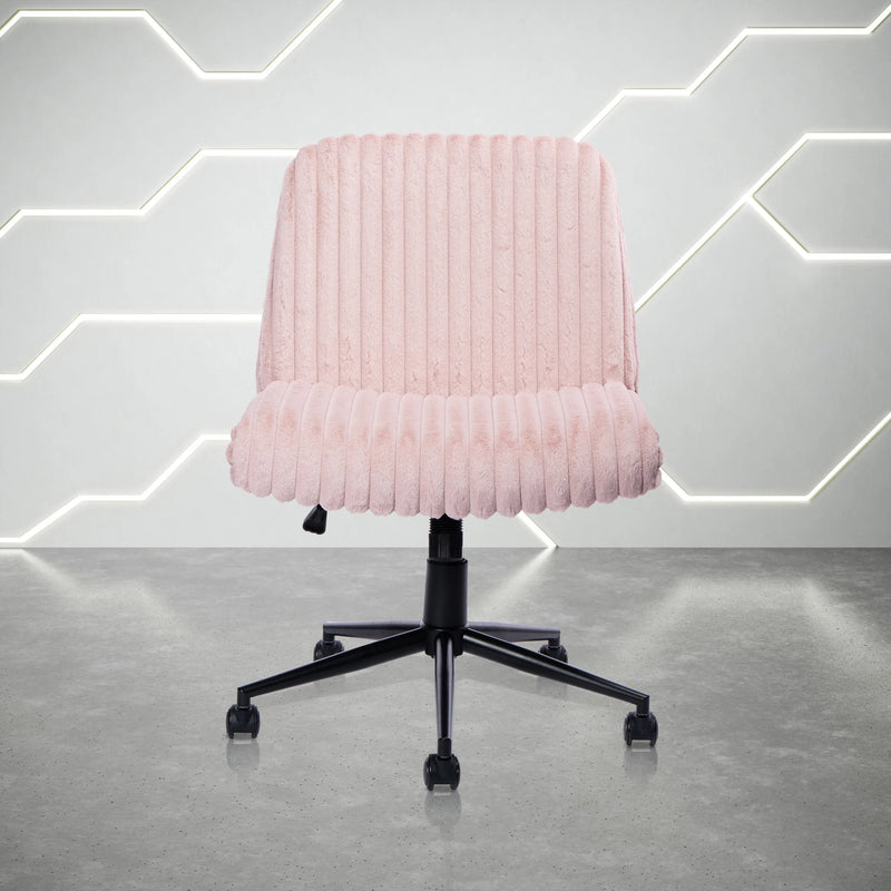 Pink and Black Adjustable Height Rolling Gaming Chair Homeroots Office