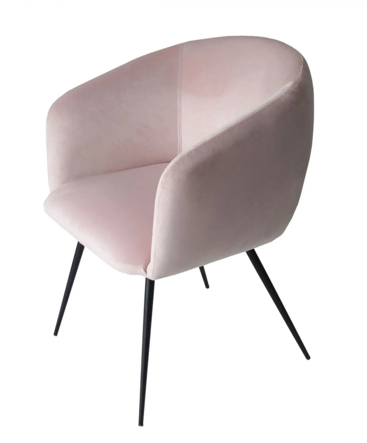 Pink and Black Upholstered Velvet Dining Arm Chair Homeroots Kitchen & Dining