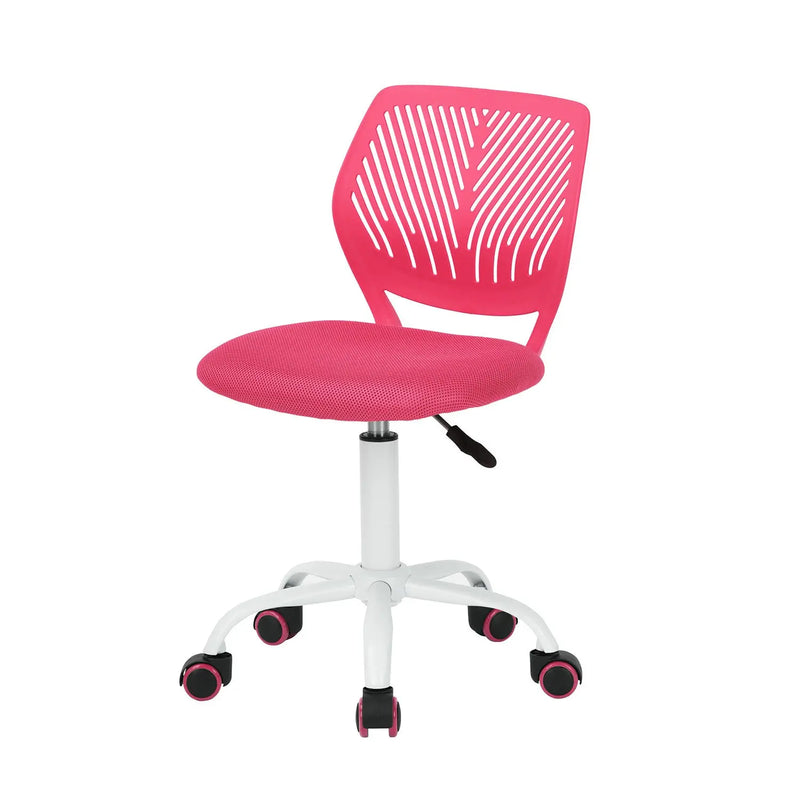 Pink and White Adjustable Height Swivel Rolling Office Chair Homeroots Office