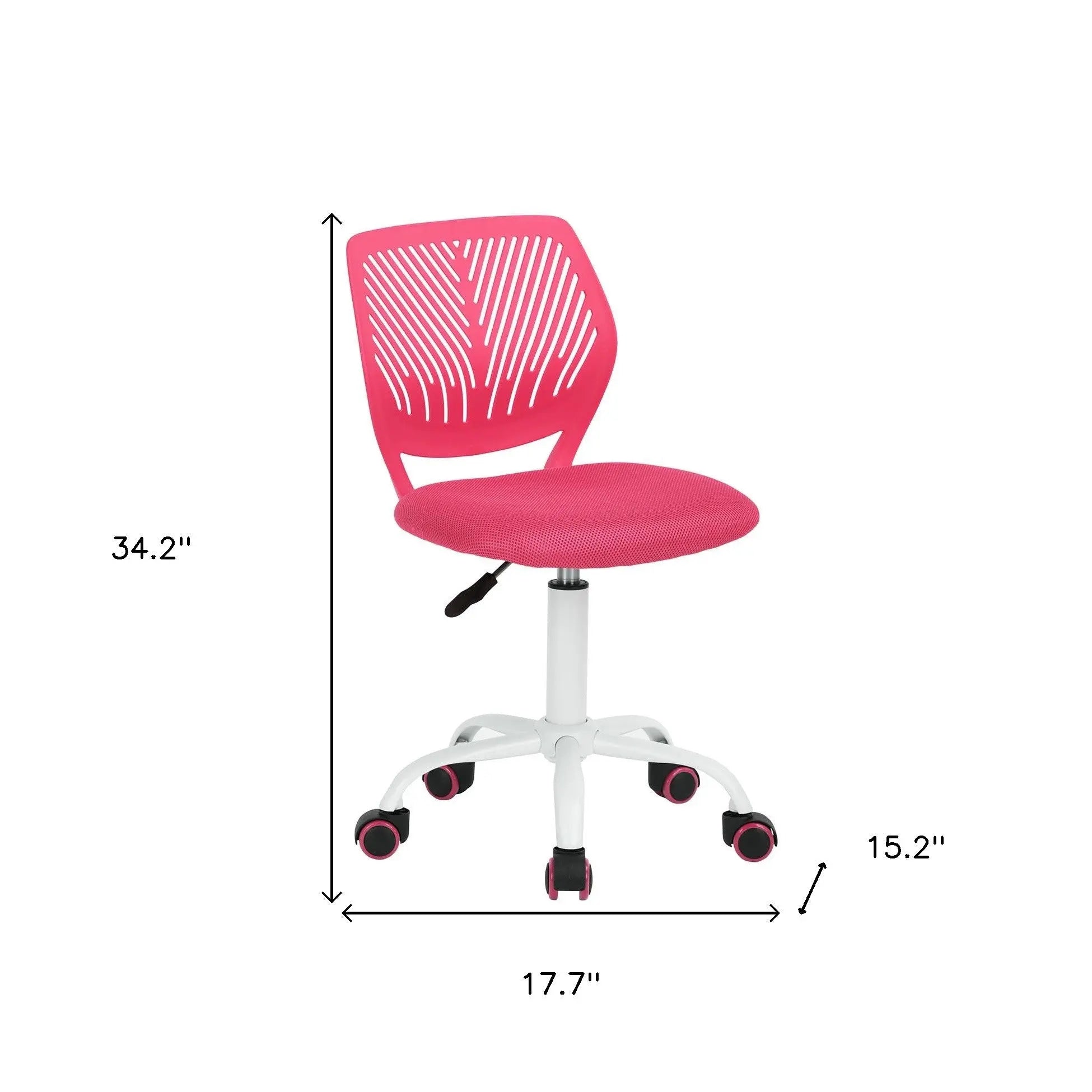 Pink and White Adjustable Height Swivel Rolling Office Chair Homeroots Office